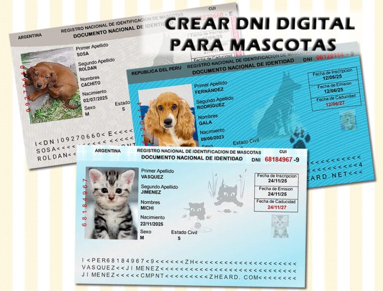 Crea un DNI para mascotas - Documento de Identidad para mascotas