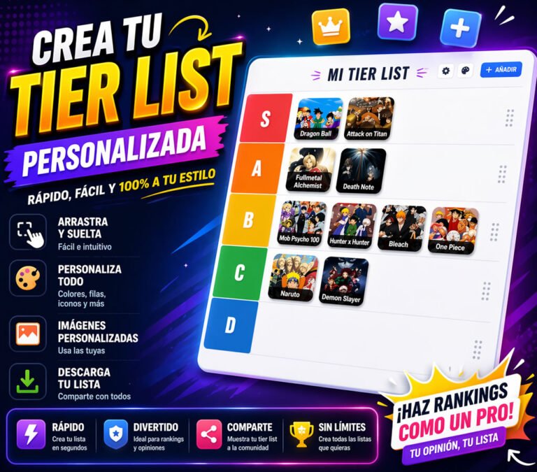 Crear lista de niveles - tier list personalizada