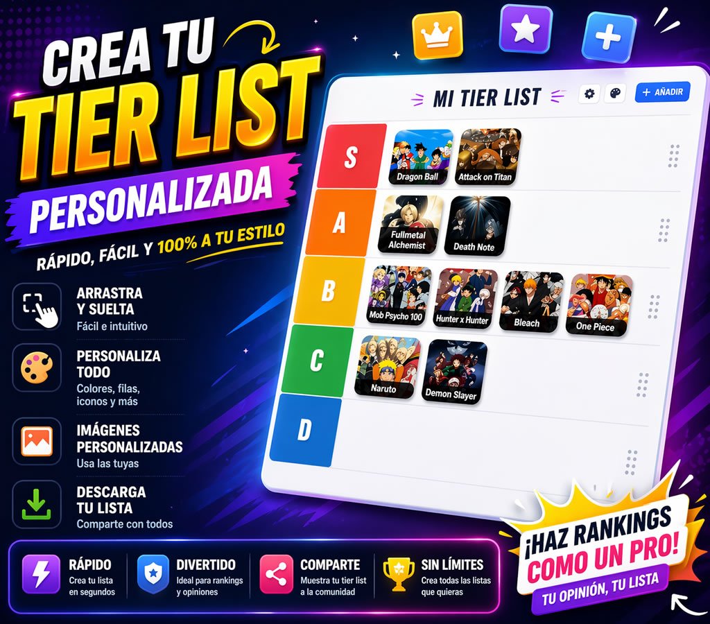 Crear Tier List Online – Ranking Personalizado